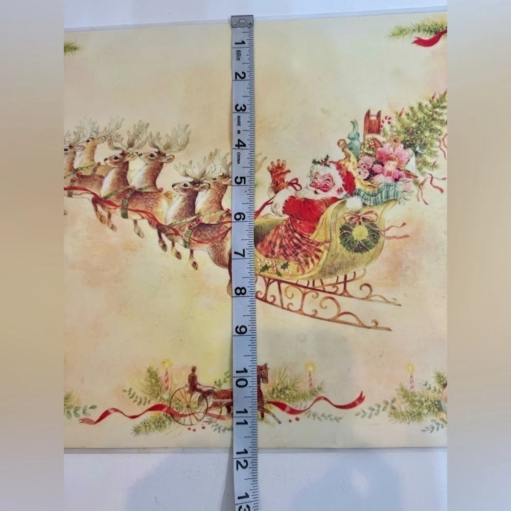 VTG Laminated AmericaMark Placemats Lot Of 4 christmas Giordano Santa & Pilgrims